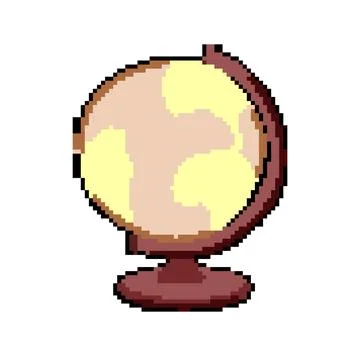 Map globe pixel art vector illustration 스톡 일러스트