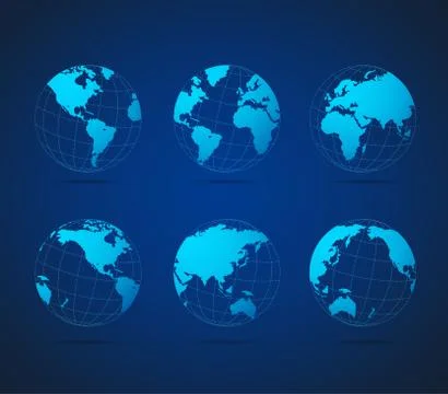 Map Globe Set. Vector Stock Illustration