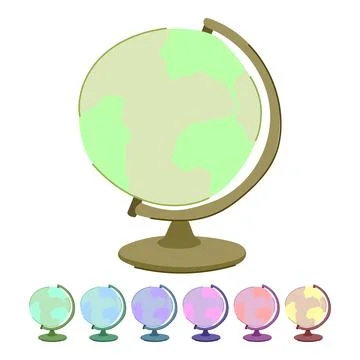 Map globe vector cartoon graphic イラスト素材