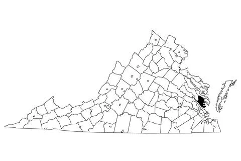 Map of Gloucester County in Virginia state on white background. single Coun.. Stock Illustration