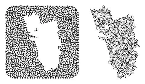 Map of Goa State - Dot Mosaic with Hole Stock Illustration