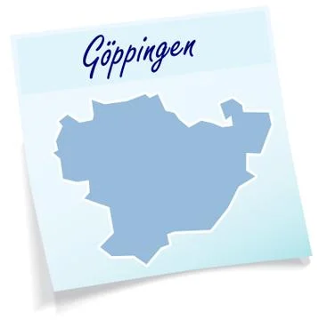 Map of goeppingen as sticky note Stock Illustration