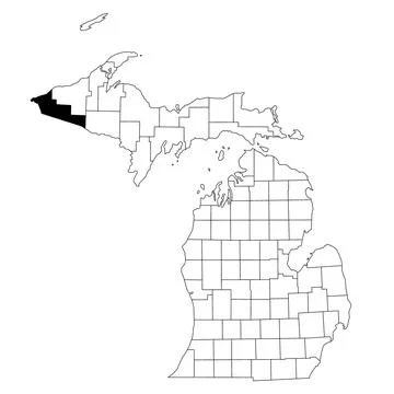 Map of gogebic County in Michigan state on white background. single County .. Stock Illustration