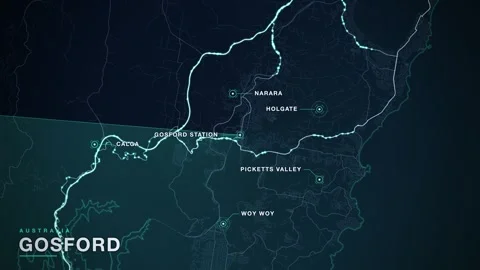 Map of Gosford Stock-Footage 341058682