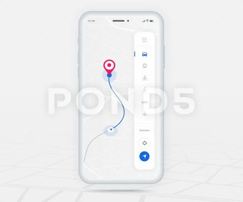 Map GPS navigation app ux ui concept, Mobile map application ...