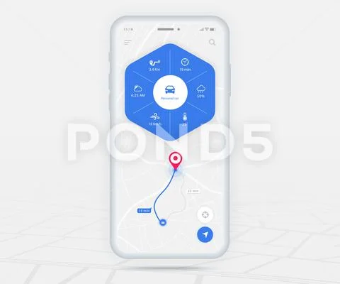 Map GPS navigation app ux ui concept, Mobile map application ...