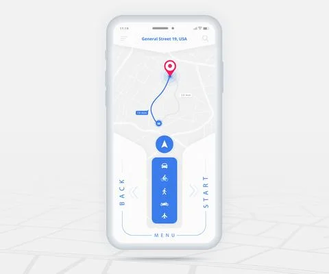 Map GPS navigation app ux ui concept, Mobile map application, Smartphone street イラスト素材