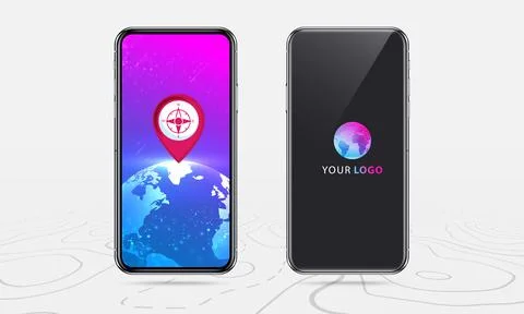 Map GPS navigation app ux ui concept, Mobile map application, Smartphone street 스톡 일러스트