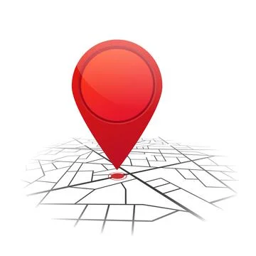 Map GPS navigation. Map with pins. Stock Illustration