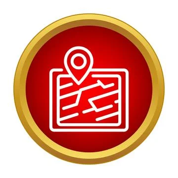 Map with gps pin showing location tracking and navigation Illustrazione stock