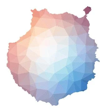 Map of Gran Canaria. Low poly illustration of the island. Geometric design .. Illustrazione stock