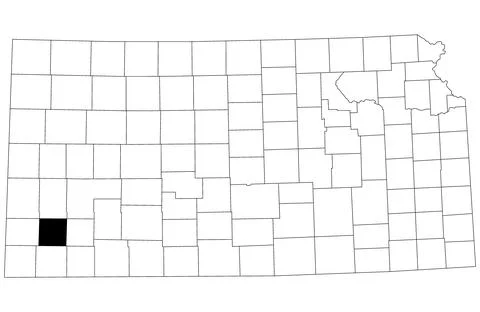 Map of grant County in Kansas state on white background. single County map .. Stock Illustration