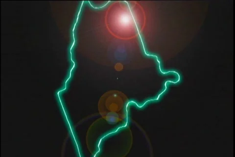 Map Graphic Maine Stock Footage 296314