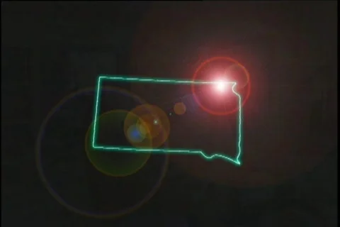 Map Graphic South Dakota Stock Footage 296397
