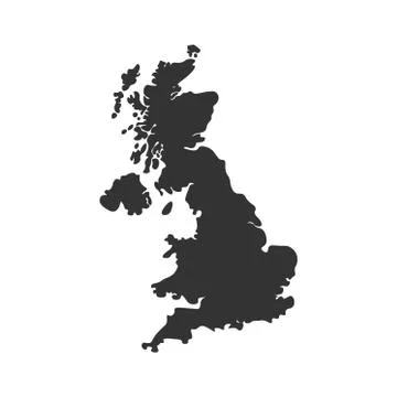 Map of the Great Britain in gray on a white background Stock Illustration