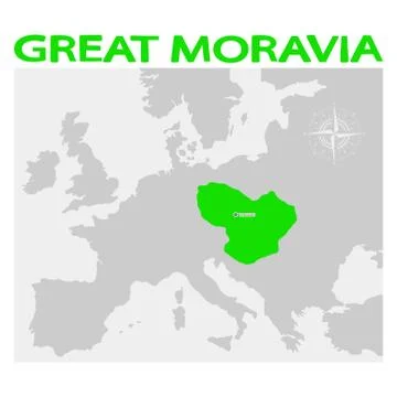 Map of the Great Moravia Stock Illustration