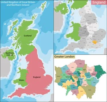 Map of Greater London Stock Illustration