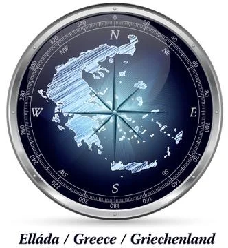 Map of greece with borders Stock Illustration