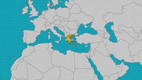 Map of Greece Stock Footage 295286723