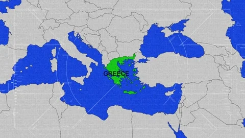 Map Of Greece Stock Footage 318660654