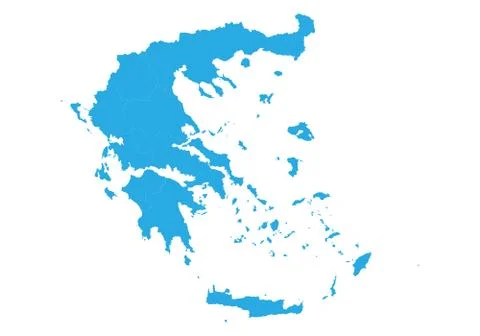 Map of greece. High detailed vector map - greece. Stock Illustration