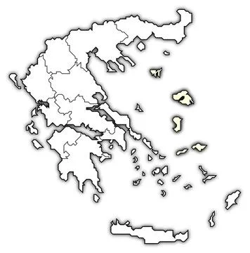 Map of Greece, North Aegean highlighted Political map of Greece with the s... Stock Photos