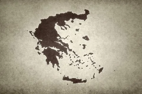 Map of Greece on an paper Stock Illustration