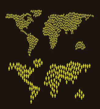Map with green men signs over black background. vector illustration イラスト素材