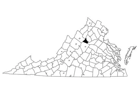 Map of Greene County in Virginia state on white background. single County m.. Stock Illustration