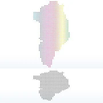 Map of Greenland with Dot Pattern Stock Illustration