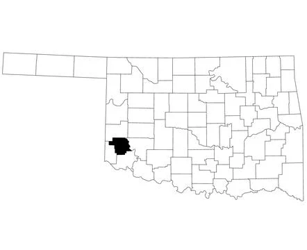 Map of Greer County in Oklahoma state on white background. single County ma.. Stock Illustration