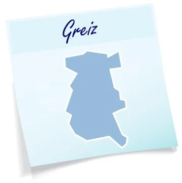 Map of greiz-stadt as sticky note Stock Illustration