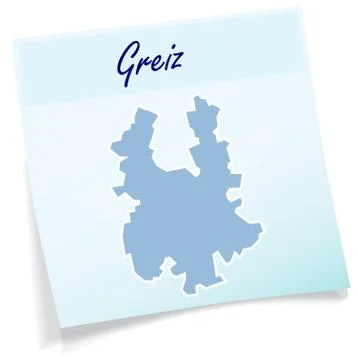 Map of greiz as sticky note Stock Illustration