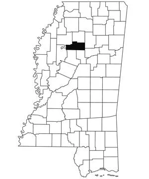 Map of Grenada County in Mississippi state on white background. single Coun.. Stock Illustration