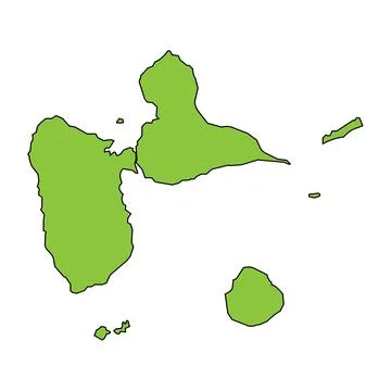 Map of guadeloupe Stock Illustration