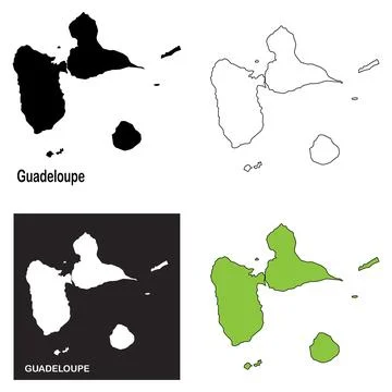 Map of guadeloupe Stock Illustration