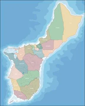 Map of Guam Stock Illustration