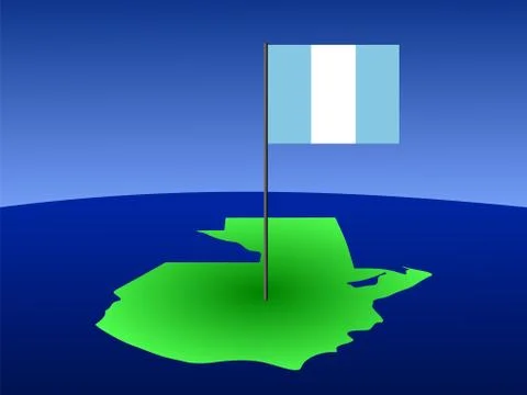 Map of guatemala with flag Stock Illustration