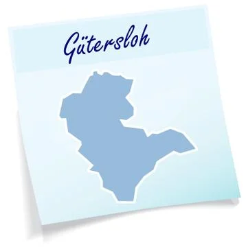 Map of guetersloh as sticky note Stock Illustration