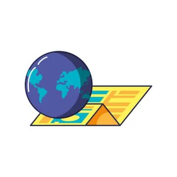 Map guide location with planet earth Stock Illustration