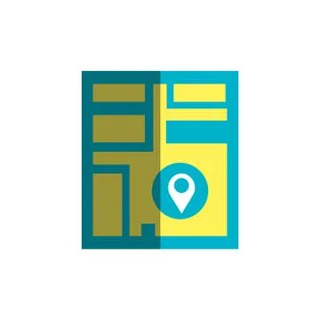 Map guide with pin pointer location Stock Illustration
