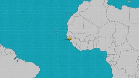 Map of Guinea Biisau Stock Footage 295286871