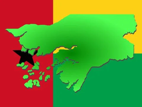 Map of guinea-bissau Stock Illustration