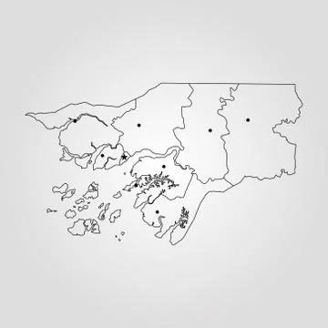 Map of Guinea-Bissau Stock Illustration