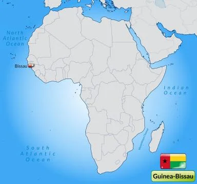 Map of guinea bissau with main cities in pastel orange Stock Illustration