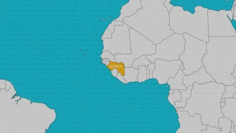 Map of Guinea Stock Footage 295286875