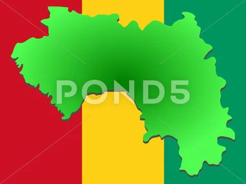 Map of guinea 库存插图