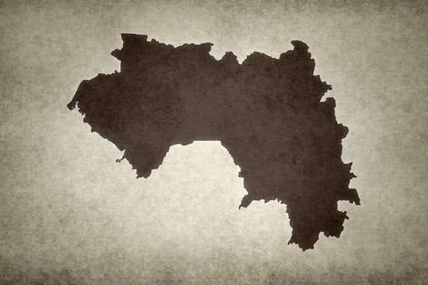 Map of Guinea on an paper Stock Illustration