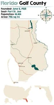 Map of Gulf County in Florida Illustrazione stock