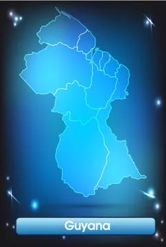 Map of guyana with borders with bright colors Stock Illustration